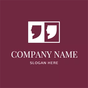 Comma Logo Human Head and Double Quotation logo design