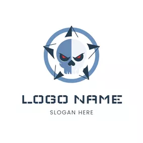 Metal Logo Human Skeleton and Star logo design