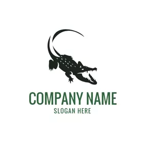 Crocodile Logo Hungry Black Alligator logo design