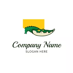 Crocodile Logo Hungry Green Alligator logo design