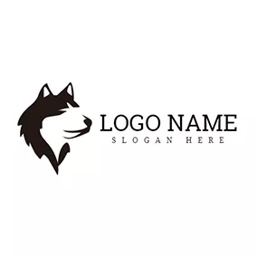 寵物店logo Husky With Long Hair logo design