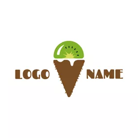Essen & Getränke Logo Ice Cream and Kiwi Slice logo design