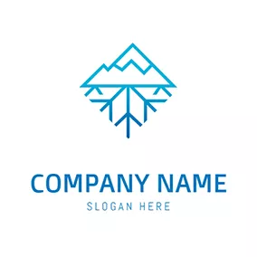 Iceberg Logo Iceberg Mountain Abstract Snowflake logo design