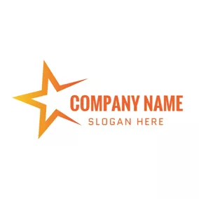Abstract Logo Incomplete Orange Star logo design