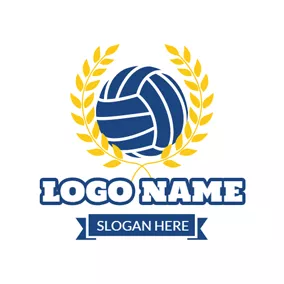 Club Logo Indigo Volleyball Badge logo design