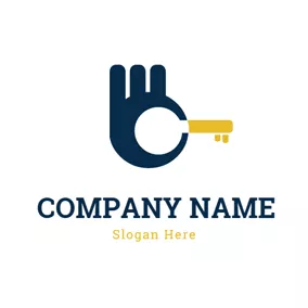 Logótipo Chave Innovative Blue Key logo design