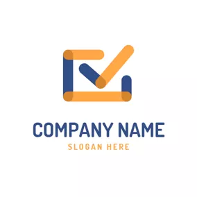 Check Logo Innovative Square and Check logo design