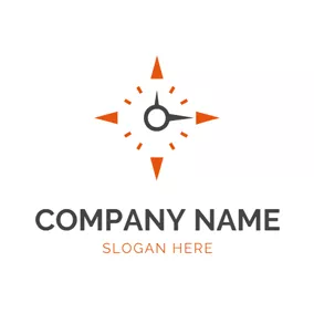 Kompass Logo Jacinth and Black Compass logo design