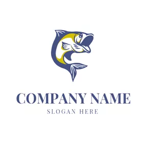 Jump Logo Jumping Beautiful Fish logo design