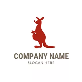 Kangaroo Logo Kangaroo Baby and Mother logo design