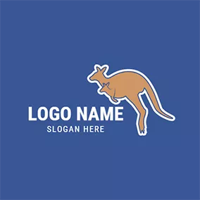 Kangaroo Logo Kangaroo Mother and Baby logo design