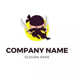 Samurai Logo Katana and Samurai Icon logo design