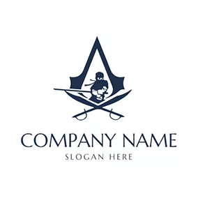 Assassin Logo Katana Warrior and Assassin logo design