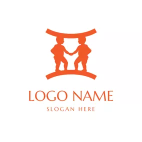 Astrology Logo Kewpie Doll and Gemini Symbol logo design