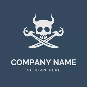 Satan Logo Knife Horn Skull Satan logo design