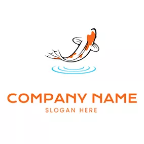 Koi Logo Koi and Water logo design