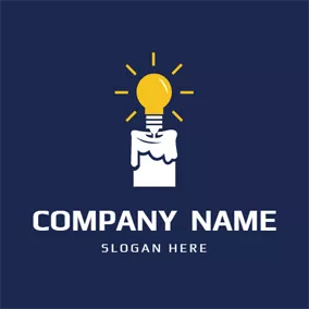 Wax Logo Lamp Bulb and Candle logo design