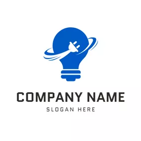 Thunder Logo Lamp Bulb and Socket Head logo design