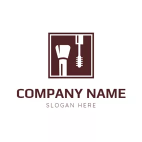 Fashion & Beauty Logo Lash Brush and Blush Brush logo design