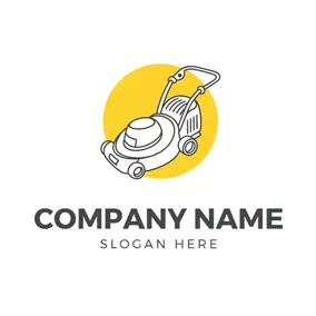Lawn Care Logo Lawnmower and Lawn Care logo design