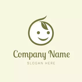 Children & Childcare Logo Leaf and Baby Head logo design