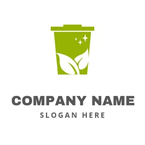Trash Logo Leaf and Clean Trash Bin logo design