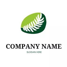 Fern Logo Leaf Oval Overlay Fern logo design