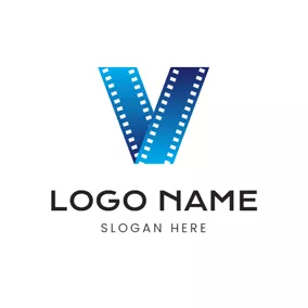 Art - Letter v  & Film logo design
