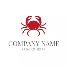 Crab Logo Lifelike Red Crab Icon logo design