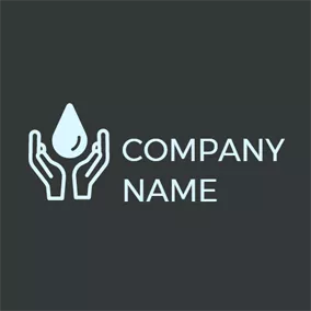 Life Logo Light Blue Hand and Drop logo design