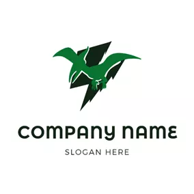 Raptor Logo Lightning and Raptor Mascot logo design