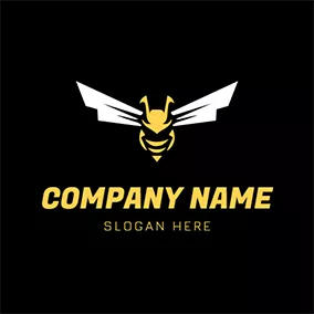 Hornet Logo Lightning Wings and Unique Hornet logo design