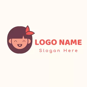 Girl Logo Likable and Smiling Girl logo design