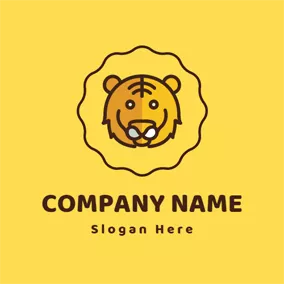 Children & Childcare Logo Likable Yellow Tiger logo design