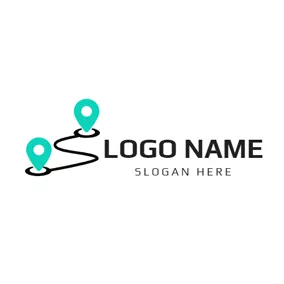 GPS Logo Line and Gps Location logo design