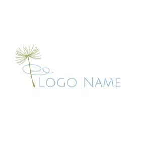 Dandelion Logo Line Curve Dandelion Outline logo design