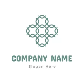 Fabric Logo Line Foursquare and Unique Fabric logo design