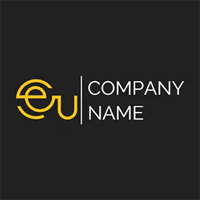 E Logo Line Link Abstract Letter E U logo design