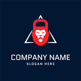 獅子Logo Lion Kettle Bell Triangle Crossfit logo design