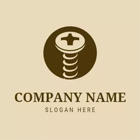 Construction Logo Little Brown Screw logo design