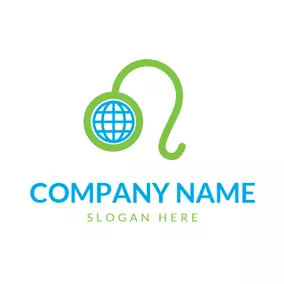 Earth Logo Little Earth Icon and Green Leo Sign logo design