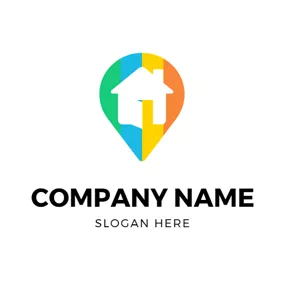 Lodge Logo Location Icon and White House logo design