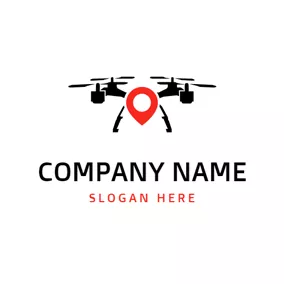 Flugzeuglogo Location Shape and Drone logo design