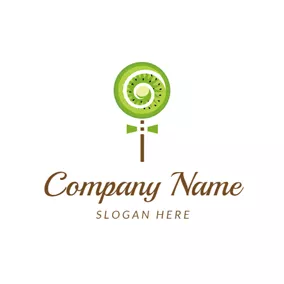 Kiwi Logo Lollipop and Kiwi Slice logo design