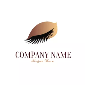 彩妆师Logo Long Black Eyelash and Brown Eye Shadow logo design