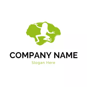 Pool Logo Lotus Leaf and White Frog logo design