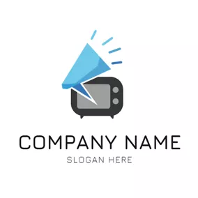 声音 Logo Loudspeaker Outline and Television logo design