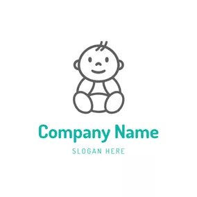 Children & Childcare Logo Lovely Black Baby Boy logo design