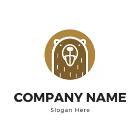 Beaver Logo Lovely Brown Beaver Head logo design