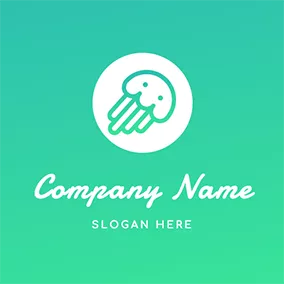 Jellyfish Logo Lovely Cartoon Circle Jellyfish logo design